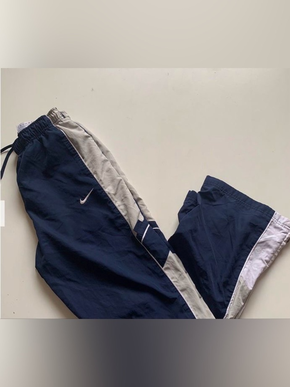 Nike marine blue Track Pants with White Side Panels